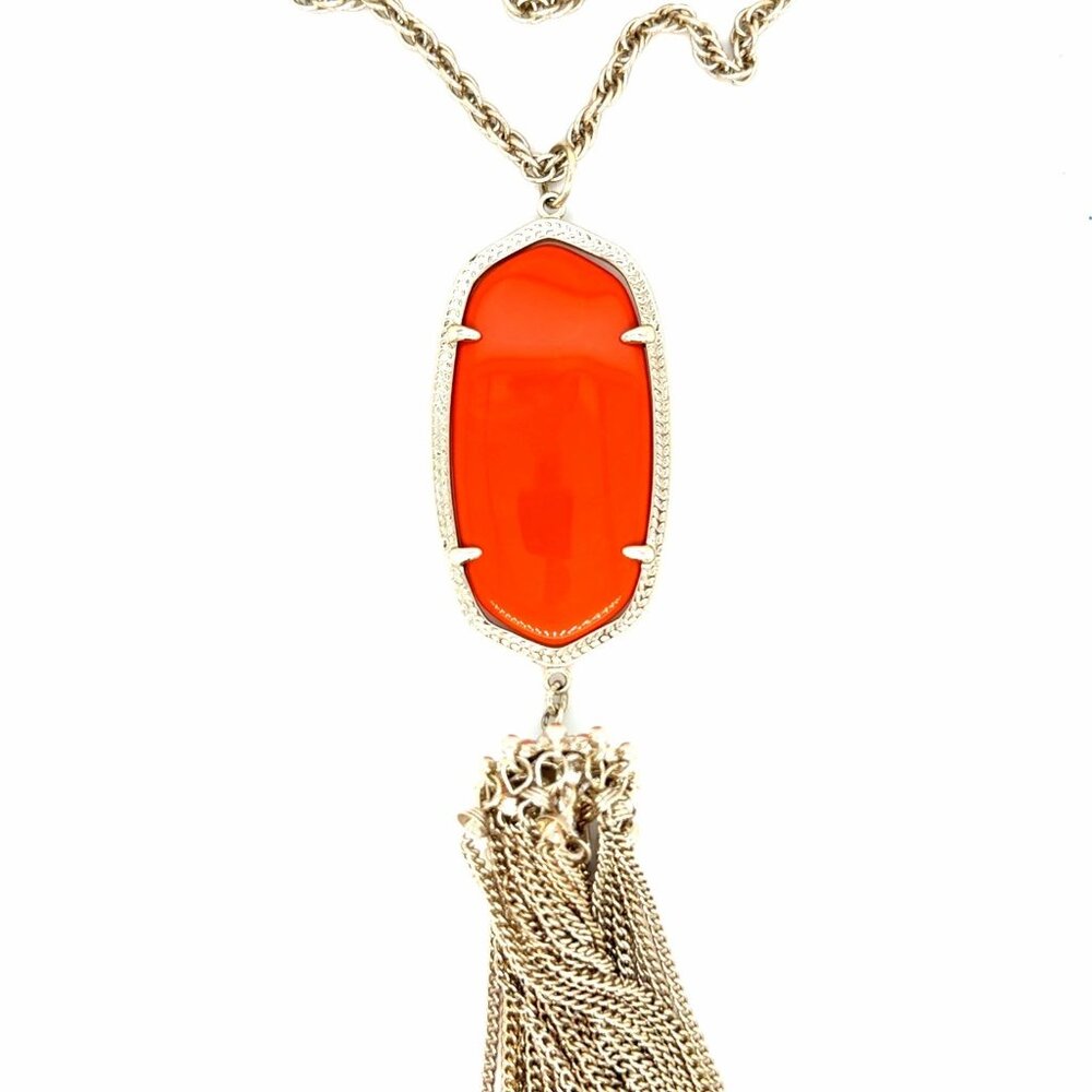 Kendra Scott Rayne Orange Tassel‎ Necklace